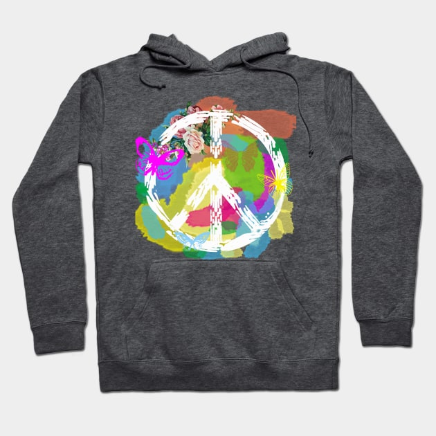 Retro Peace Sign Hoodie by thelimetree